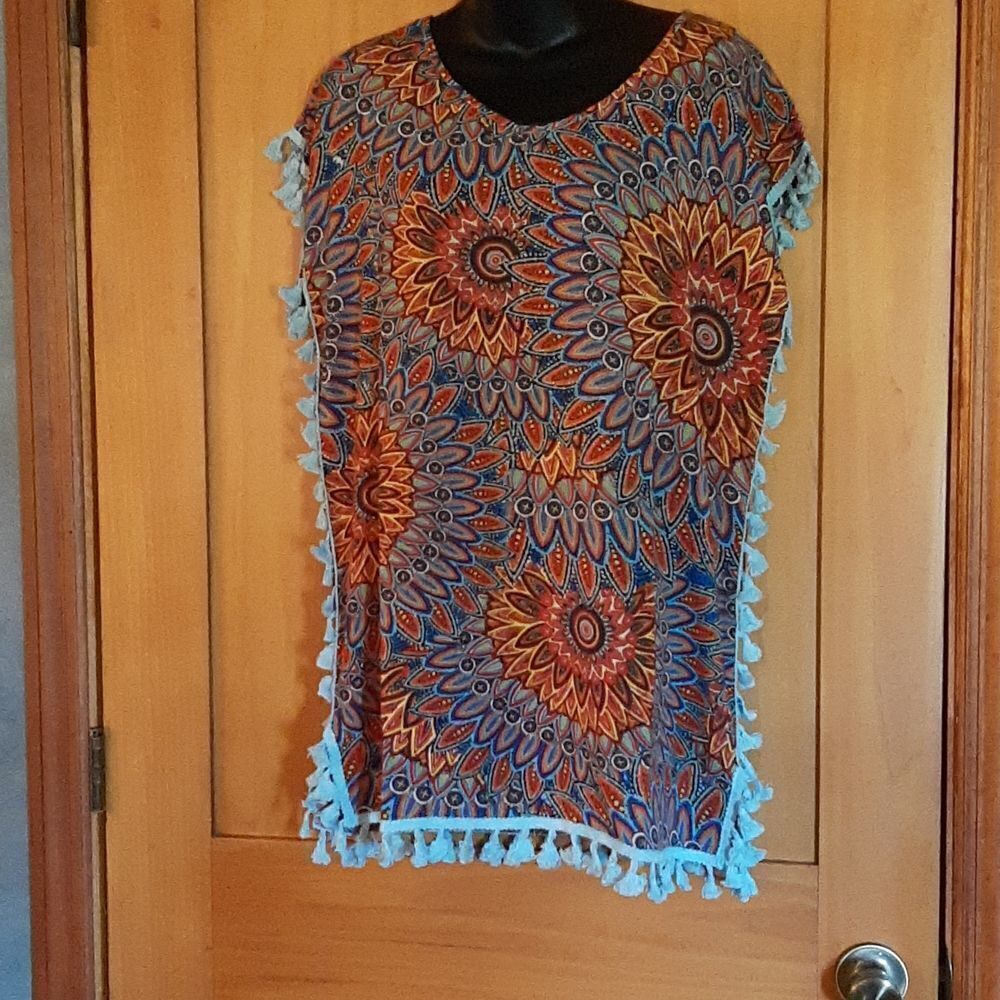 NWT Yincro Women Chiffon Tassel Swimsuit Cover Up Beach  Size XS
